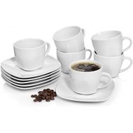 Sanger Kaffeetassen Set Bilgola aus Porzellan 6er Set | Bestehend aus Tassen und Untertassen | Fuellmenge 175 ml | Perfekt aufeinander abgestimmtes Set