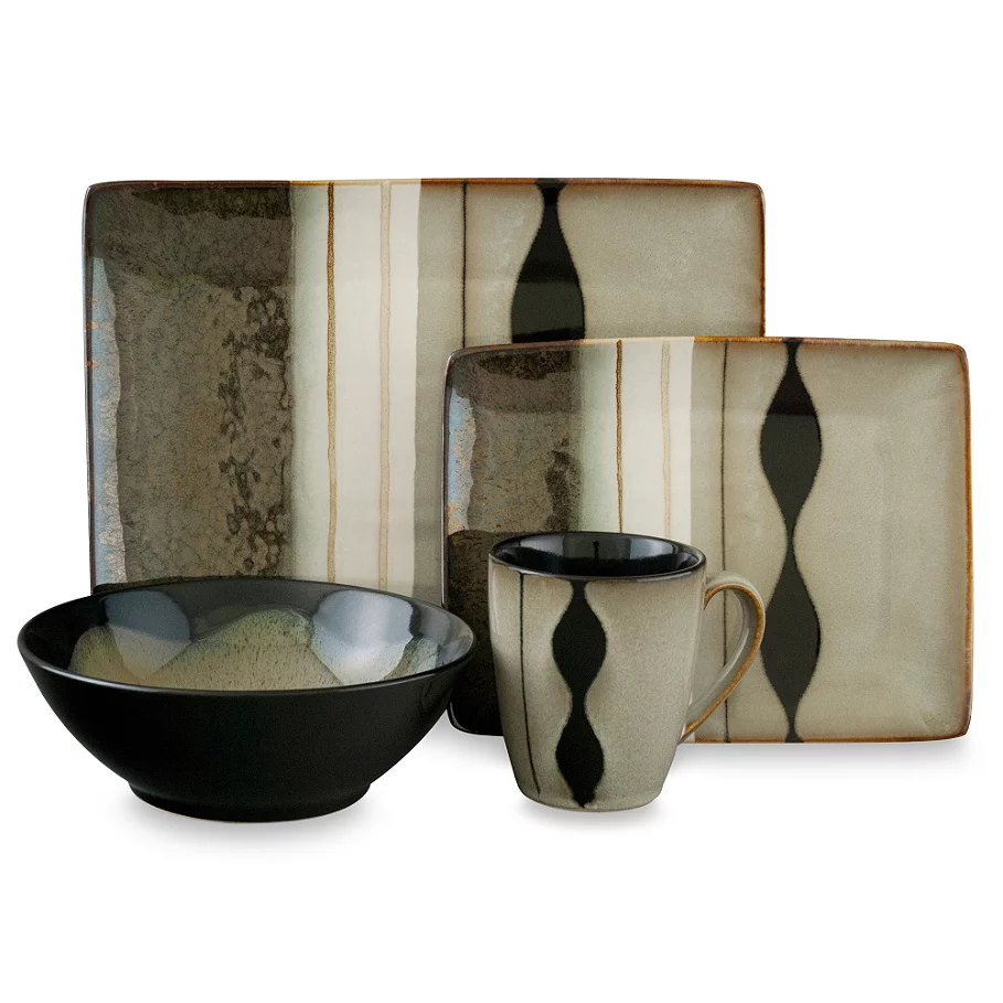 Sango Prelude Black 16-Piece Dinnerware Set