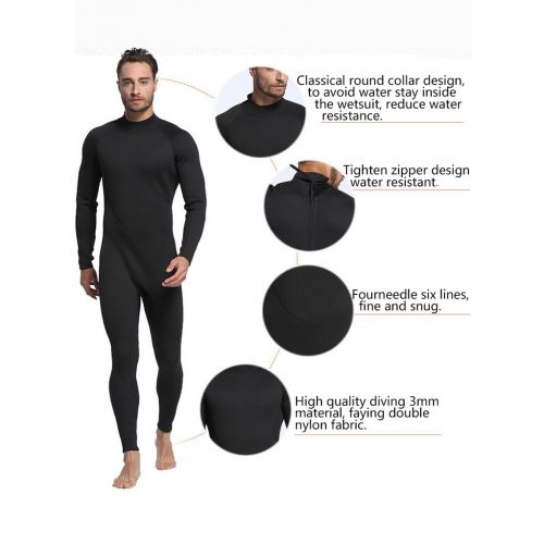  SanguineSunny Mens Neoprene Wetsuit 2mm Full Body Triathlon Diving Suit