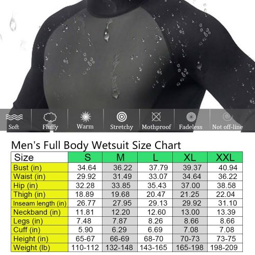  SanguineSunny Mens Neoprene Wetsuit 2mm Full Body Triathlon Diving Suit