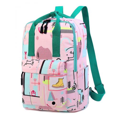  Sankill sankill Students Cute Print Bookbag Lightweight Backpack Travel Daypack School Bags for Girls (pink)