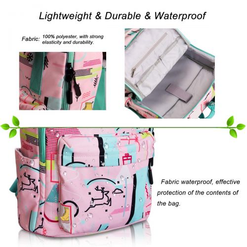 Sankill sankill Students Cute Print Bookbag Lightweight Backpack Travel Daypack School Bags for Girls (pink)