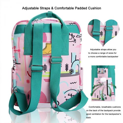  Sankill sankill Students Cute Print Bookbag Lightweight Backpack Travel Daypack School Bags for Girls (pink)