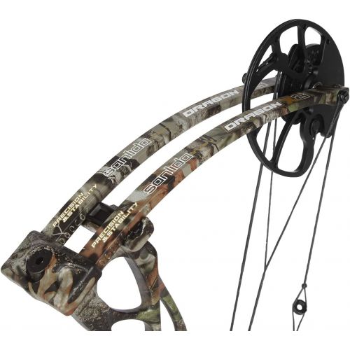  Sanlida Archery Dragon X8 RTH Compound Bow Package for Adults and Teens,18”-31” Draw Length,0-70 Lbs Draw Weight,up to 310 fps,No Bow Press Needed,Limbs Made in USA,Limited Life-ti
