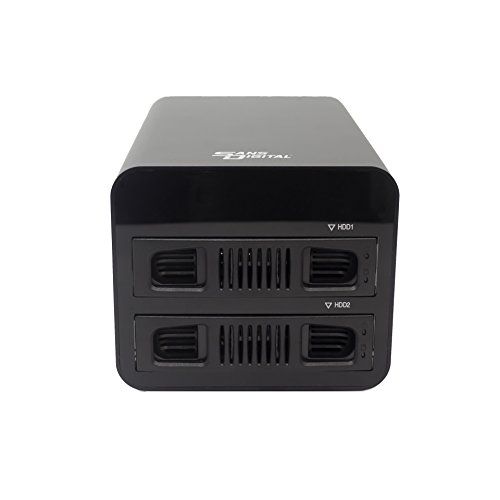  Sans Digital MobileRAID MR2UT6G 2-Bay RAID HDD Enclosure USB 3.1 GEN2/TYPE-C to SATA/RAID 0/1/JBOD