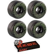 Santa Cruz Skateboards 56mm Slimeballs Vomits Mini Skateboard Wheels with Bones Bearings - 8mm Bones Reds Precision Skate Rated Skateboard Bearings - Bundle of 2 Items