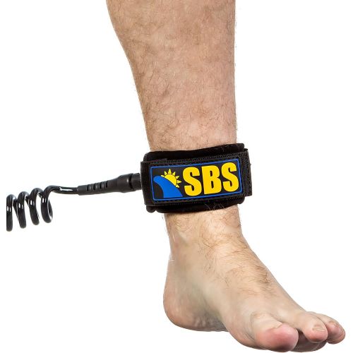  [아마존베스트]Santa Barbara Surfing SBS 10 Coiled SUP Leash - GUARANTEED FOR LIFE - Premium Design for Flat & Open Water Stand Up Paddle Board