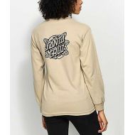SANTA CRUZ SKATE Santa Cruz Rose Dot Mono Sand Long Sleeve T-Shirt