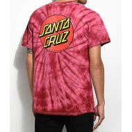 SANTA CRUZ SKATE Santa Cruz Classic Dot Red Tie Dye T-Shirt