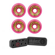 Santa Cruz 66mm Pink Slime Balls Skateboard Wheels 78a| Independent Black Precision 8mm Skateboard Bearings, Rings and Spacers
