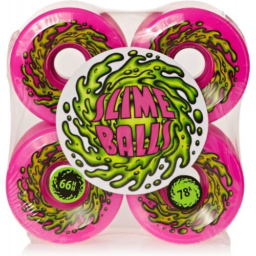산타크루즈 Santa Cruz Slime Balls OG Slime 78a Skateboard Wheels,Pink,66mm