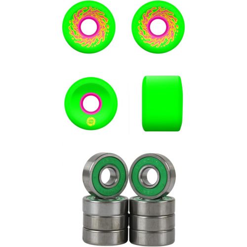 산타크루즈 Santa Cruz Skateboards Santa Cruz Slime Balls Skateboard Wheels 54.5mm Mini OG 78A Green with ABEC 7 Bearings