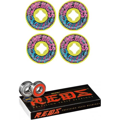 산타크루즈 Santa Cruz Skateboards Slime Balls Skateboard Wheels 54mm Vomit Mini 97A Yellow Bones Reds Bearings