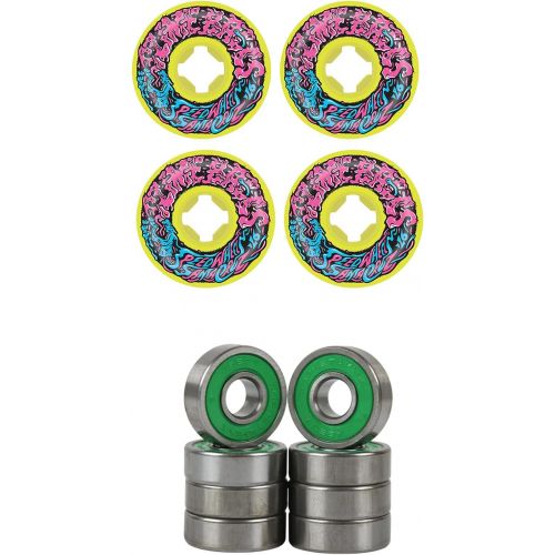 산타크루즈 Santa Cruz Skateboards Slime Balls Skateboard Wheels 54mm Vomit Mini 97A Yellow ABEC 7 Bearings