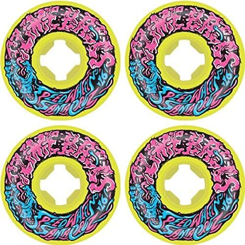 산타크루즈 Santa Cruz Skateboards Slime Balls Vomit Mini II Yellow/Pink/Blue Skateboard Wheels - 54mm 97a (Set of 4)