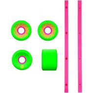 Santa Cruz Skateboards Slime Balls Skateboard Wheels 54.5mm Mini OG Slime 78A Green with Pink Rails