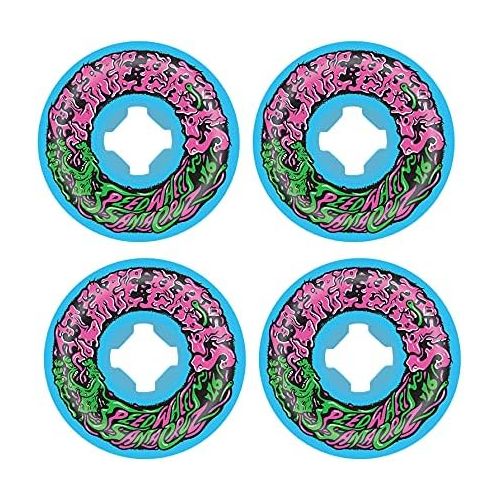 산타크루즈 Santa Cruz Skateboards Slime Balls Skateboard Wheels 53mm Vomit Mini II 97A Blue with Blue Rails