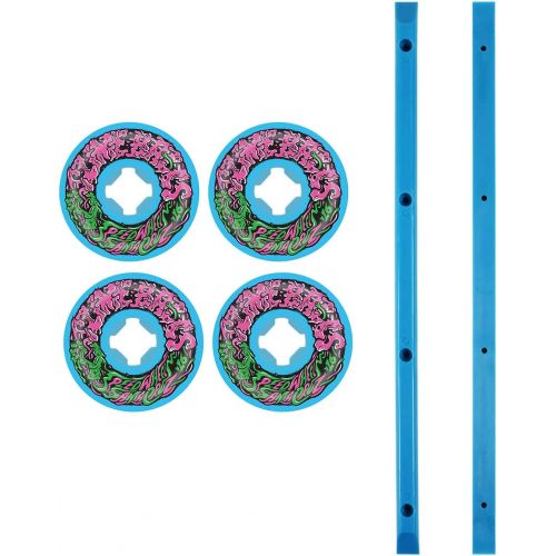 산타크루즈 Santa Cruz Skateboards Slime Balls Skateboard Wheels 53mm Vomit Mini II 97A Blue with Blue Rails