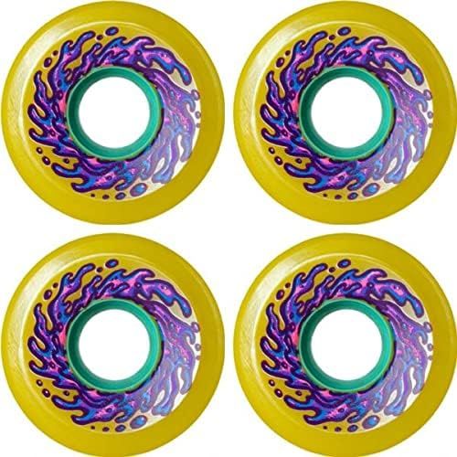 산타크루즈 Santa Cruz Skateboards Slime Balls Mini OG Slime Yellow Skateboard Wheels - 54.5mm 90a (Set of 4)