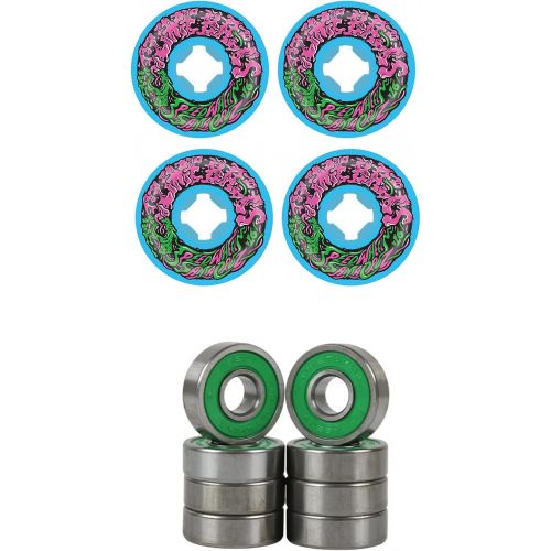 산타크루즈 Santa Cruz Skateboards Slime Balls Skateboard Wheels 53mm Vomit Mini 97A Blue with ABEC 7 Bearings(Vomit Mini II 97A)