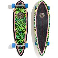 Santa Cruz Obscure Dot Pintail Cruzer Skateboard, Pink/Green, 33x9.2
