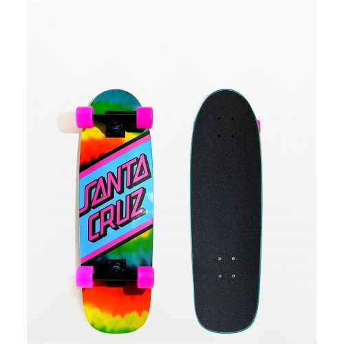 산타크루즈 Santa Cruz Street Cruzer Complete Skateboard, Rainbow Tie Dye, 29.05x8.79