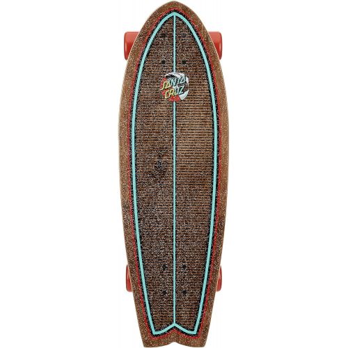 산타크루즈 Santa Cruz Classic Wave Splice Dot Shark Cruiser Skateboard, 27 x 8.8