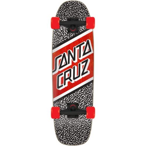 산타크루즈 Santa Cruz Amoeba Street Cruzer Complete Skateboard, Black/White/Red, 29.4x8.4