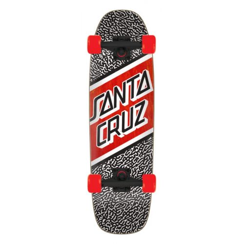 산타크루즈 Santa Cruz Amoeba Street Cruzer Complete Skateboard, Black/White/Red, 29.4x8.4