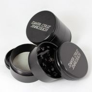 Medium Santa Cruz Shredder Black 4 Piece Grinder with a Cali Crusher Pollen Press