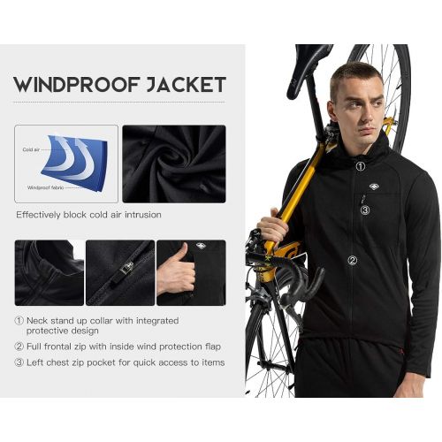  Santic Bike Winter Jacket Windproof Fleece Thermal Warm UP Cycling Bicycle Jerseys Long Sleeves