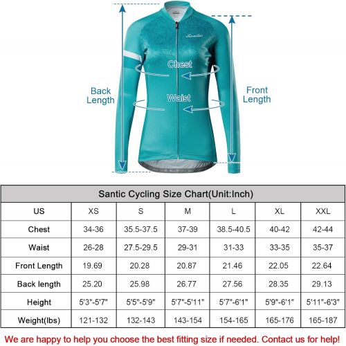  Santic Cycling Jersey Womens Long Sleeve Tops Bike Shirts Bicycle Jacket with Pockets