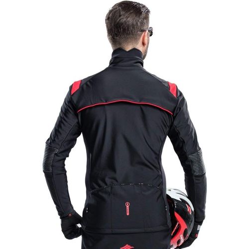  Santic Mens Cycling Jacket Biking Winter Coat Windproof Outdoor Sports Ski Snow Jacket Red