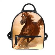 Santiro Horse Printing Womens Mini Backpack Purse PU Leather Light Vacation Small Backpack Girls School Bag XQ00 ONE SIZE