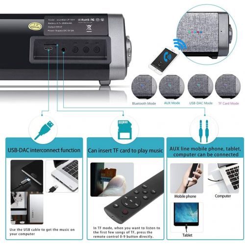  [아마존베스트]Sanwo Bluetooth Sound Bar Wired and Wireless Home Theater TV Triangle Speaker Bar with Remote Control,TF Card- Surround SoundBar for TV/PC/Phones/Tablets, 2 X 5W Compact Sound Bar