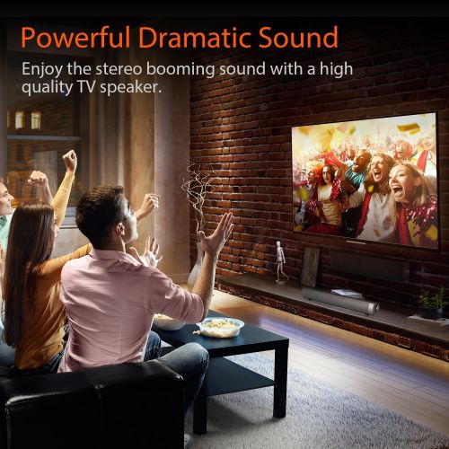  Sanwo Black Wired and Wireless Bluetooth Home Theater TV Stereo Speaker with Remote Control, TF Card- Surround SoundBar TV/Cellphone/Tablet , 2 X 5W Compact Sound Bar 2.0 Channel