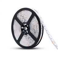 Sanwo 16.4ft/1roll RGB LED Light Strip, 24V SMD 5050 RGB Waterproof IP65 Strip Light with Mounting Tape & Rope Lights Fixing Clips (No Power Adapter)