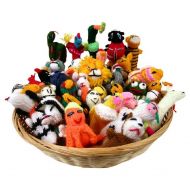 Sanyork Finger Puppet Bag 50 Hand Knit Assorted Animals Birds Insects Wholesale Lot Pack