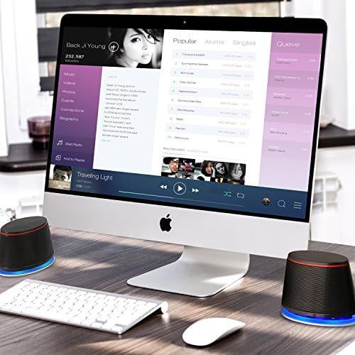  [아마존베스트]Sanyun SW102 PC Speaker, 5Wx2, Deep Bass in Small Body, Stereo 2.0 USB 3.5 mm Aux Multimedia Speaker, Built-in Bass Vibrating Membrane, Computer Laptop Desktop Speaker Black