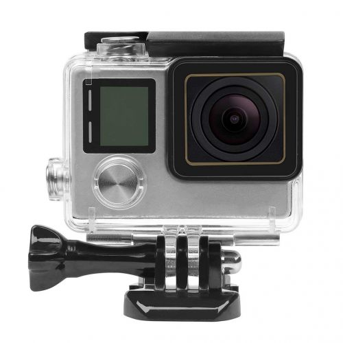  Sanzhileg Wasserdichte Unterwasser Tauchen Schutzhuelle Gehause Case Kit fuer GoPro Hero 3 3 + 4 Zubehoer Shell Schutzhuelle - Transparent