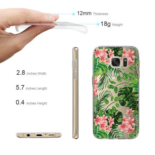  Saperi Case for Samsung Galaxy S6 Edge Case,Floral Pattern Clear TPU Phone case for Samsung Galaxy S6 Edge