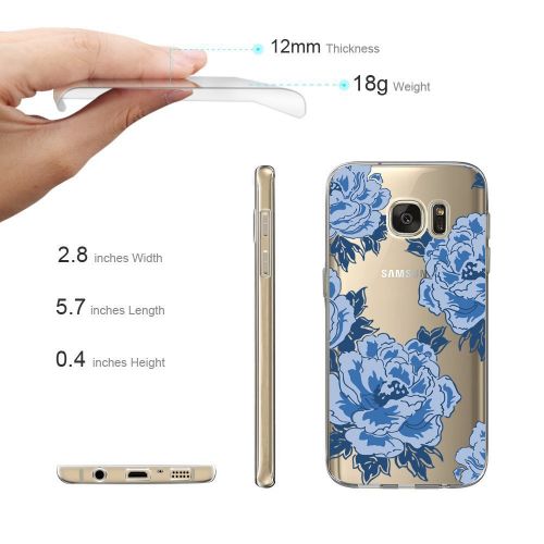  Saperi Case for Samsung Galaxy S6 Edge Case,Floral Pattern Clear TPU Phone case for Samsung Galaxy S6 Edge