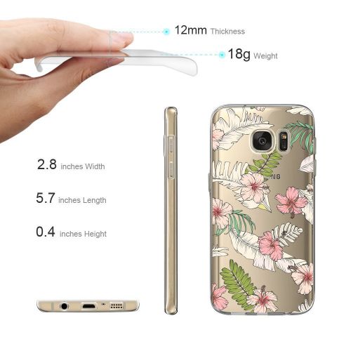  Saperi Case for Samsung Galaxy S6 Edge Case,Floral Pattern Clear TPU Phone case for Samsung Galaxy S6 Edge