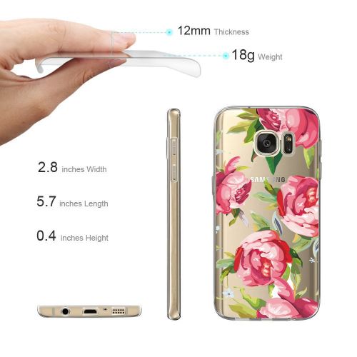  Saperi Case for Samsung Galaxy S6 Edge Case,Floral Pattern Clear TPU Phone case for Samsung Galaxy S6 Edge