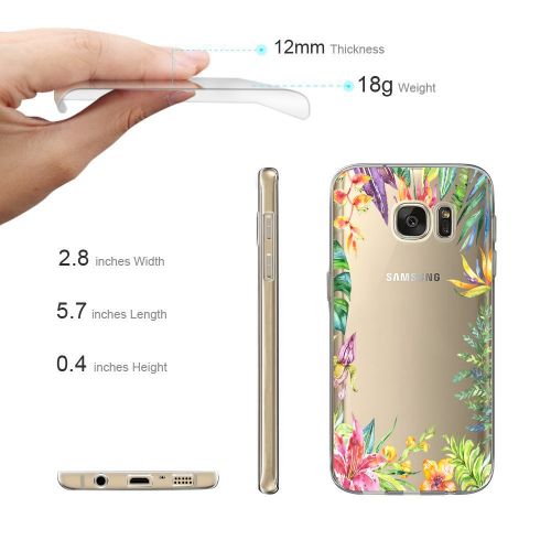  Saperi Case for Samsung Galaxy S6 Edge Case,Floral Pattern Clear TPU Phone case for Samsung Galaxy S6 Edge