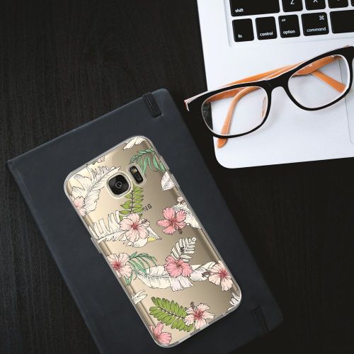  Saperi Case for Samsung Galaxy S6 Edge Case,Floral Pattern Clear TPU Phone case for Samsung Galaxy S6 Edge