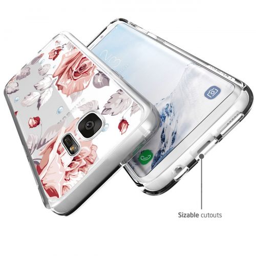  Saperi Case for Samsung Galaxy S6 Edge Case,Floral Pattern Clear TPU Phone case for Samsung Galaxy S6 Edge