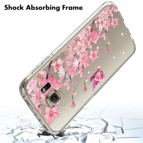  Saperi Case for Samsung Galaxy S6 Edge Case,Floral Pattern Clear TPU Phone case for Samsung Galaxy S6 Edge