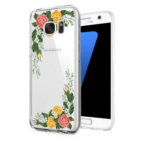  Saperi Case for Samsung Galaxy S6 Edge Case,Floral Pattern Clear TPU Phone case for Samsung Galaxy S6 Edge