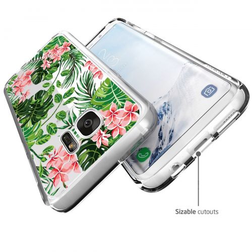  Saperi Case for Samsung Galaxy S6 Edge Case,Floral Pattern Clear TPU Phone case for Samsung Galaxy S6 Edge